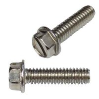 #10-32 x 3/8" Hex Washer Head, Slotted, Machine Screw, Fine, 18-8 Stainless