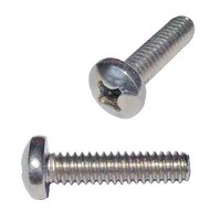 M2-0.4 X 6 mm Pan Head, Phillips, Machine Screw, Coarse, DIN 7985A, 18-8 (A2) Stainless