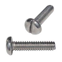 #10-24 x 1-1/2" Pan Head, Slotted, Machine Screw, Coarse, 18-8 Stainless
