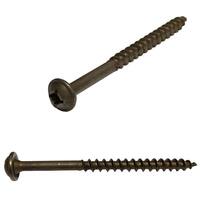 #8 X 1-1/2" Round Washer Head, Square/Phillips, Tapping Screw, Plain