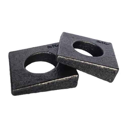 MBW1P 1" Square Beveled Washer, Malleable Iron, Plain