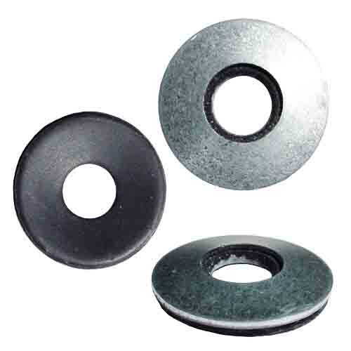 BW101 #10 X  1" Neoprene Bonded Washer, Backing: Steel/Zinc