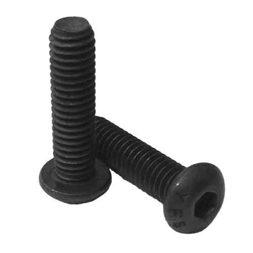 BSCS6112 #6-32 x 1-1/2" Button Socket Cap Screw, Coarse, Alloy, Black Oxide