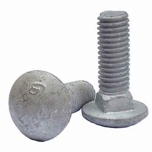 CB1218G 1/2"-13 X 18"  Carriage Bolt, (w/ 6" of thread), A307 Grade A, HDG