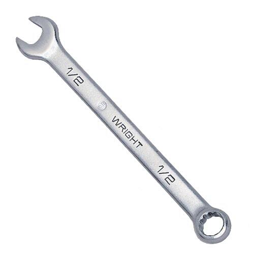 CW12D 1/2" Combination Wrench, 12 pt., Satin Chrome Finish, USA