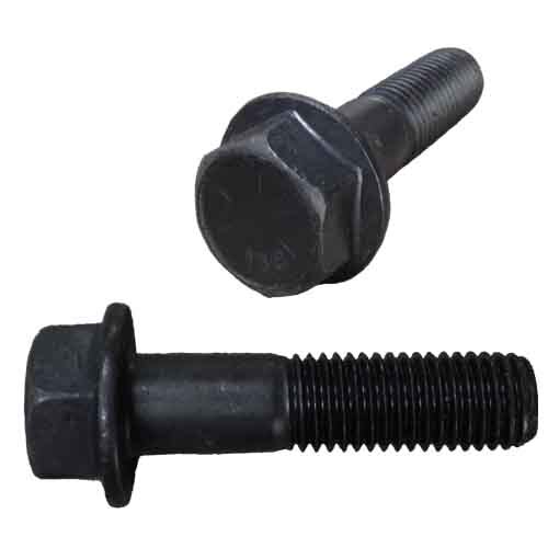 8FLB584 5/8"-11 x 4" Flange Screw (Frame Bolt), Indented Hex Head, Grade 8, Coarse,Black Phos. & Oil
