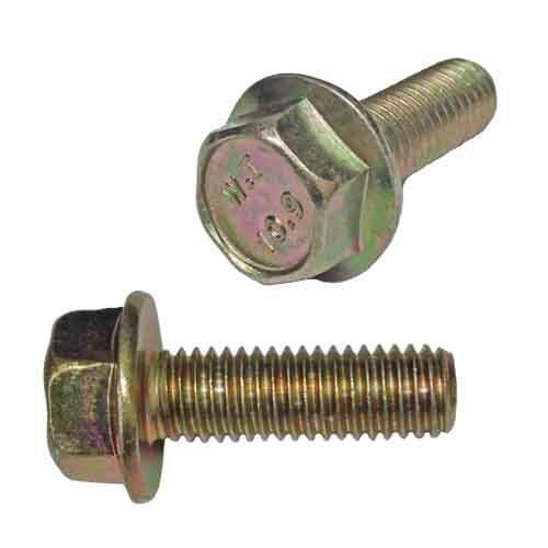 10MFB16225D6921ZY M16-2.0 X 25 mm Hex Flange Screw (FT), Non-Serrated, DIN 6921, Class 10.9, Zinc Yellow