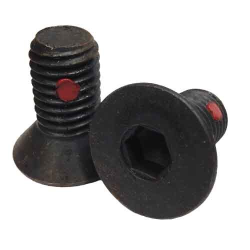 FSCS812NPL #8-32 x 1/2" Flat Socket Cap Screw, w/Nylon Pellet, Coarse, Alloy, Black Oxide