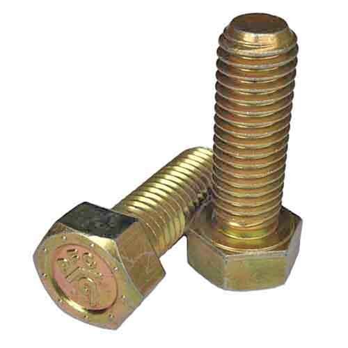 9C716114 7/16"-14 X 1-1/4" Hex Cap Screw, Grade L-9, Alloy, Coarse, Zinc Yellow, USA