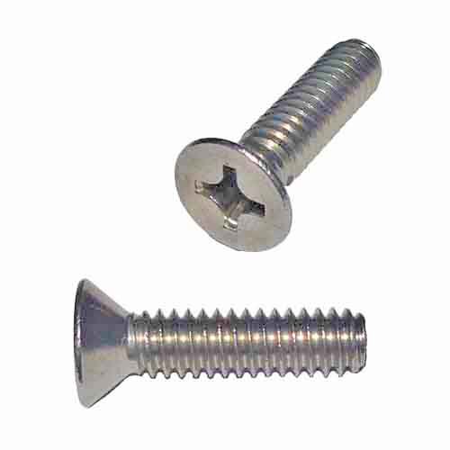 MFPMS6112S M6-1.0 X 12 mm Flat Head, Phillips, Machine Screw, Coarse, DIN 965, 18-8 (A2) Stainless