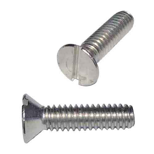 FMS1434A 1/4"-20 X 3/4" Flat Head, Slotted, Machine Screw, Coarse, Aluminum