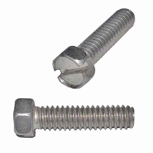 HSMS858S #8-32 x 5/8" Indented Hex Head, Slotted, Machine Screw, Coarse, 18-8 Stainless