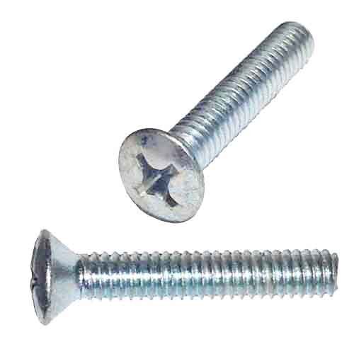 MOPMS6110 M6-1.0 X 10 mm Oval Head, Phillips, Machine Screw, Coarse, DIN 966, Zinc