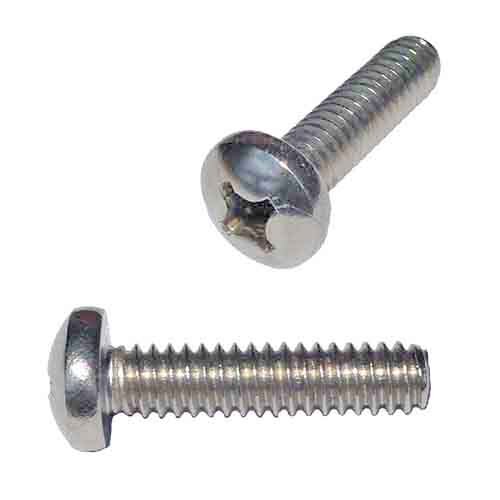 MPPMS358S M3-0.5 X 8 mm Pan Head, Phillips, Machine Screw, Coarse, DIN 7985A, 18-8 (A2) Stainless