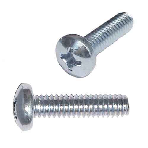 MPPMS3510 M3-0.5 X 10 mm Pan Head, Phillips, Machine Screw, Coarse, DIN 7985A, Zinc