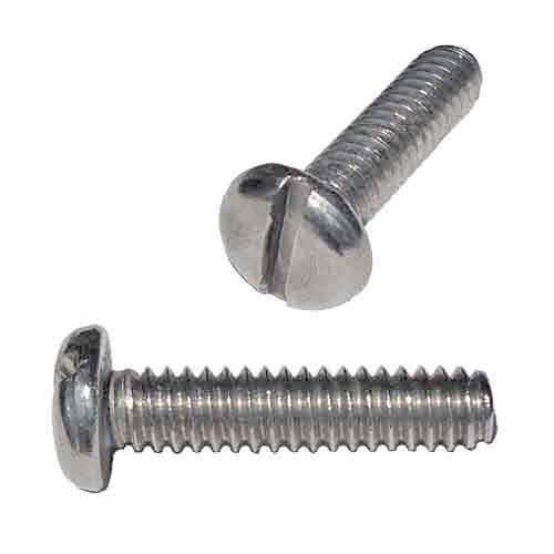 MPMS5812S M5-0.8 X 12 mm Pan Head, Slotted, Machine Screw, Coarse, DIN 85, 18-8 (A2) Stainless