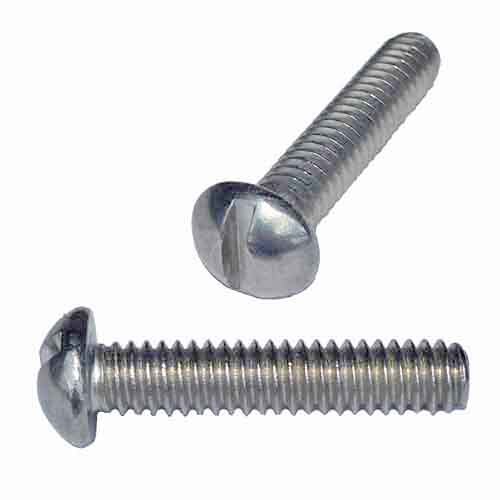 RMS51612S 5/16"-18 X 1/2" Round Head, Slotted, Machine Screw, Coarse, 18-8 Stainless