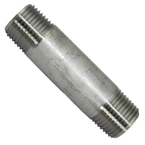 NIPW185S40S 1/8" x 5" Pipe Nipple, TBE, Welded, Schedule 40, 304L Stainless