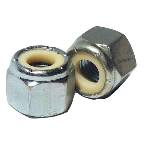 NU158 1-5/8"-5.5 Heavy Nylon Insert Locknut, (NU), Coarse, Low Carbon, Zinc