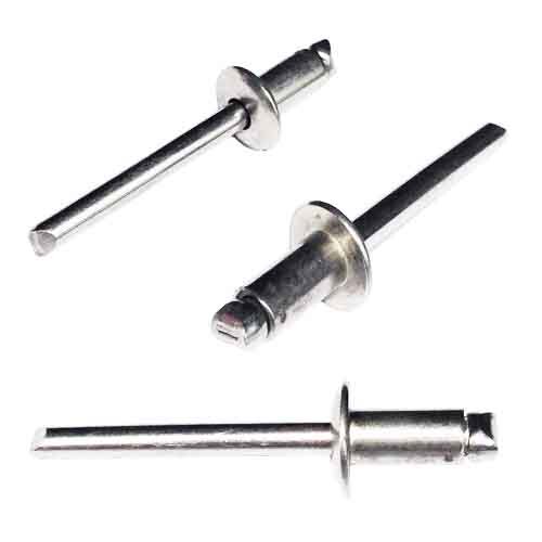 AB41 1/8" X 1/16  Blind Rivet, Dome Head, Aluminum Rivet/Steel Mandrel