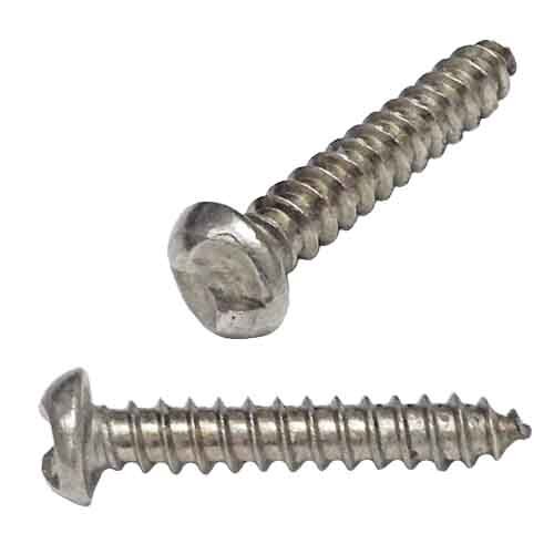 OWTS14112S #14 X 1-1/2" Round Head, One-Way Slotted, Tapping Screw, Type A, 18-8 Stainless