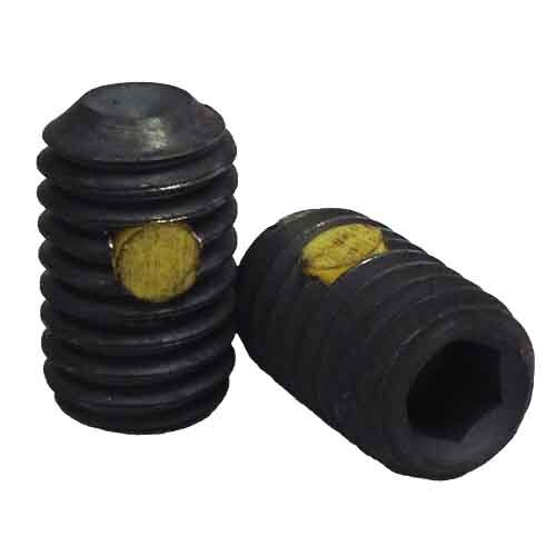 SSS614NPL #6-32 x 1/4" Socket Set Screw, Cup Point, w/Nylon Pellet, Coarse, Alloy, Black Oxide