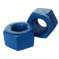 2HN12XC 1/2"-13 A194-2H Heavy Hex Nut, Coarse, Med. Carbon, Teflon (Xylan) Blue