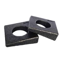 1-1/8" Square Beveled Washer, Malleable Iron, Plain