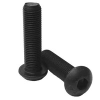 BSCSF010112 #10-32 x 1-1/2" Button Socket Cap Screw, Fine, Alloy, Black Oxide