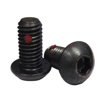 BSCSF01014NPL #10-32 x 1/4" Button Socket Cap Screw, w/Nylon Pellet, Fine, Alloy, Black Oxide