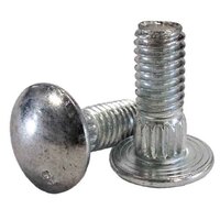 3/8"-16 X 1-3/4" Carriage Bolt, Ribbed Neck, Grade 5, Zinc