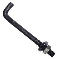 FB1018 1"-8 X 18" L-Shaped Foundation Bolt, w/ Hex Nut & Flat Washer, Plain