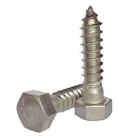 LS14412S 1/4"-10 X 4-1/2" Hex Lag Screw, 18-8 Stainless