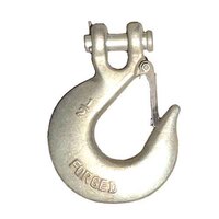 3/8" Clevis Grab Hook, w/Stainless Latch, High Test, Grade 43, Zinc