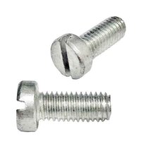 M2.5-.45X 6 mm Cheese Head, Slotted, Machine Screw, Coarse, Zinc