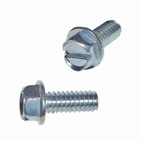 HWHSMS0102 #10-24 X 2" Hex Washer Head, Slotted, Machine Screw, Coarse, Zinc