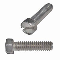 HSMS1438S 1/4"-20 X 3/8" Indented Hex Head, Slotted, Machine Screw, Coarse, 18-8 Stainless