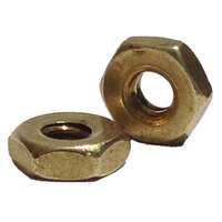 HNF14B 1/4"-28 Hex Machine Screw Nut, Fine, Brass