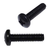 PPMSF0101BZ #10-32 X 1" Pan Head, Phillips, Machine Screw, Fine, Black Zinc