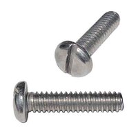 #6-32 X 1" Pan Head, Slotted, Machine Screw, Coarse, Nickel Plated