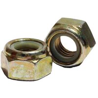 10MLN12175DIN985 M12-1.75 Nylon Insert Locknut, Coarse, Class 10, DIN 982, Zinc Yellow