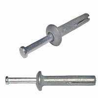 ZNA14114 1/4" X 1-1/4" Nail-In Anchor, Mushroom Head, Zinc Alloy (Zamac), w/ Zinc Nail