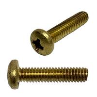 PPMS010112B #10-24 x 1-1/2" Pan Head, Phillips, Machine Screw, Coarse, Brass