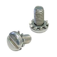 PMSF01014SEMSQ #10-32 X 1/4" Pan Head, Slotted, Machine Screw w/ Square Sems, Zinc