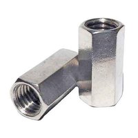 1/2"-13 Rod Coupling Nut, Regular Hex, Coarse, 18-8 Stainless