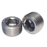 SPP12S 1/2"-14 NPT, Socket Pipe Plug, 3/4" Taper, 18-8 Stainless