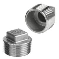 1-1/2" Square Head Pipe Plug, 150#, Threaded, T304 Stainless