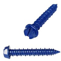 1/4" x 1-1/4" Hex Washer Head, Concrete Screw Anchor, Titen Turbo, Blue