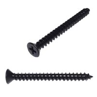 #10 X 1" Flat Head, Phillips, Tapping Screw, Type A, Black Zinc