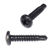 TEKP8114BZ #8 X 1-1/4" Pan Head, Phillips, Self-Drilling Screw, Black Zinc